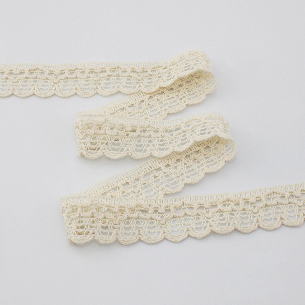 CUORE ZIG ZAG HEART LACE 2,5cm RAW 30m / ENCAJE CORAZÓN CUORE ZIG ZAG 2,5cm CRUDO 30m