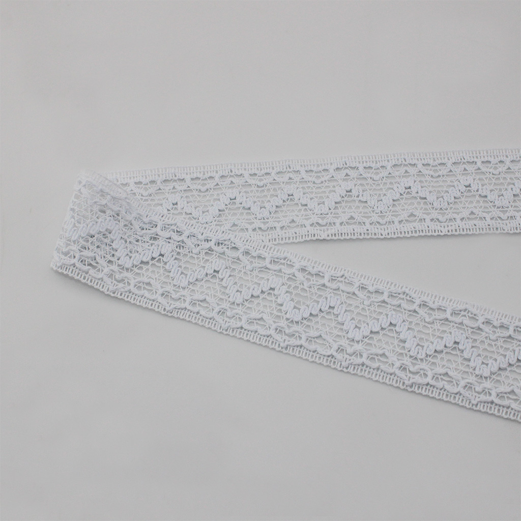 CUORE ZIG ZAG HEART LACE 5cm WHITE 30m / ENCAJE CORAZÓN CUORE ZIG ZAG 5cm BLANCO 30m
