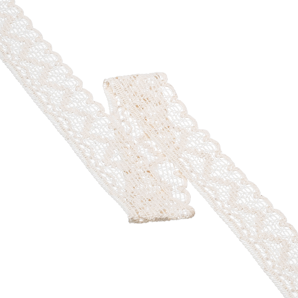 ENCAJE CORAZÓN CUORE ZIG ZAG 4,9cm CRUDO 30m / CUORE ZIG ZAG HEART LACE