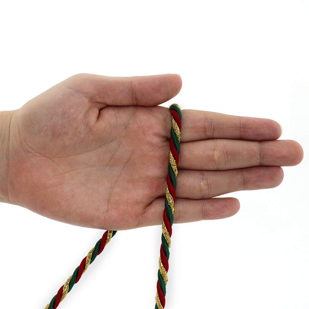 SAN FRANCISCO MEDIUM CORD 5mm RED/GREEN/GOLD 10m / CORDÓN MEDIO SÃO FRANCISCO 5mm ROJO/VERDE/ORO 10m