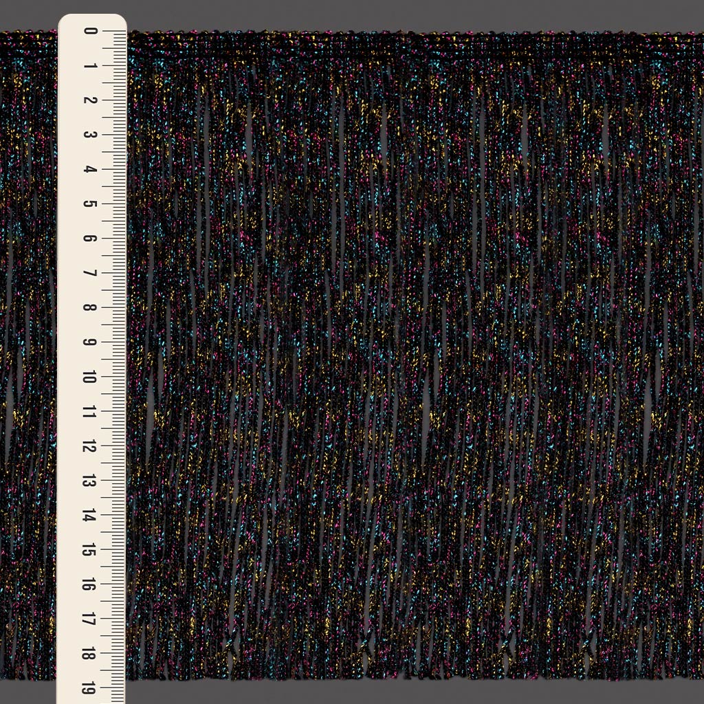 SMOOTH FRINGE 18,8cm BLACK/MULTICOLOR 10m