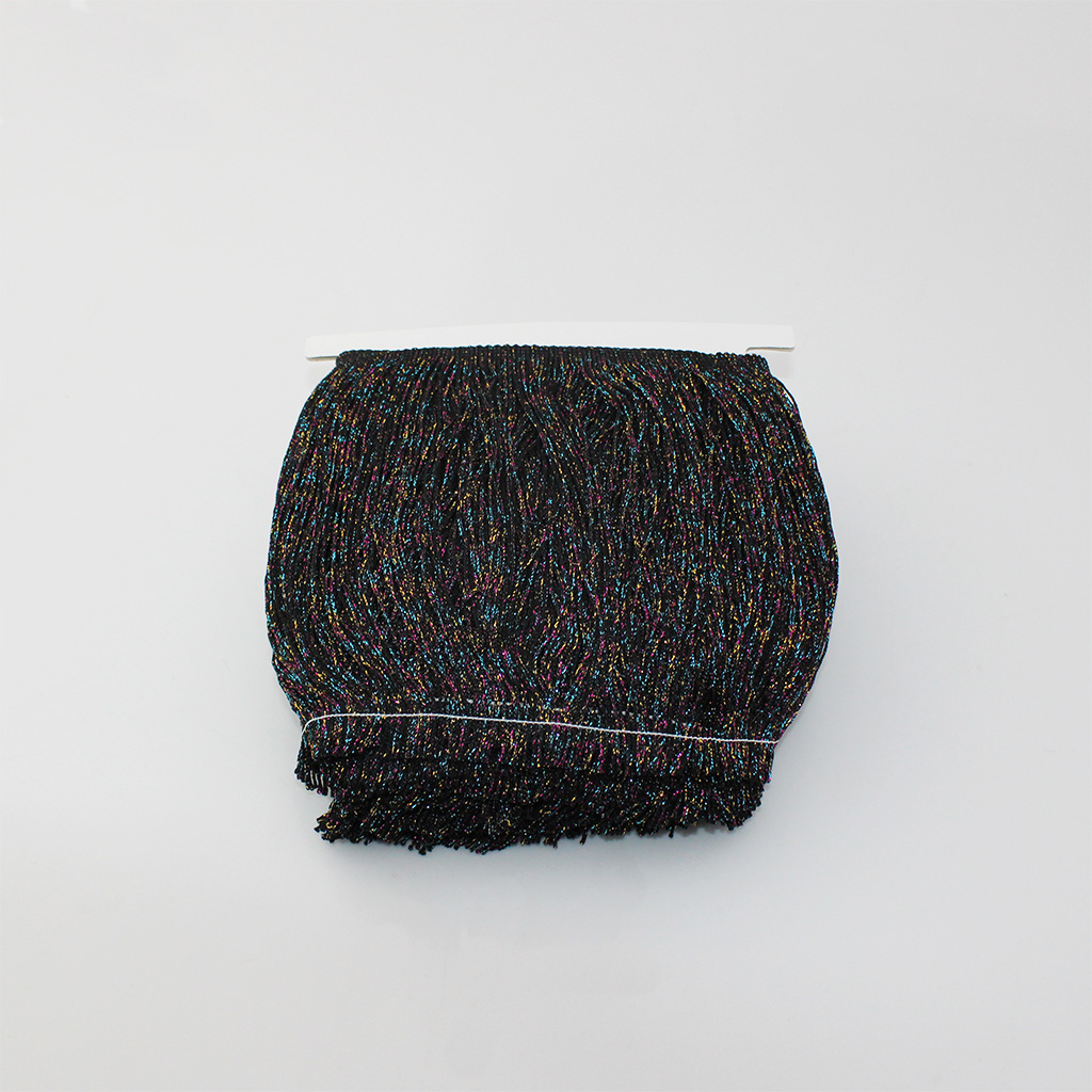 SMOOTH FRINGE 18,8cm BLACK/MULTICOLOR 10m