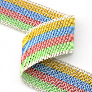 ELASTIC PLEATED 4,9cm CHAMPAGNE/BABY YELLOW/SKY BLUE/COTTON CANDY/PASTEL GREEN 25m