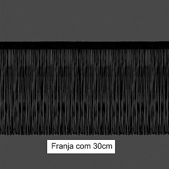 FRINGE VISCOSE 30cm BLACK 10m