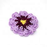 APLIQUE FLOR CROCHET 6cm AMARILLO BEBÉ/GUANTE/LAVANDA 50un / CROCHET FLOWER APPLIQUE 6cm BABY YELLOW/GRAPE PURPLE/LAVENDER 50un