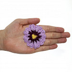 APLIQUE FLOR CROCHET 6cm AMARILLO BEBÉ/GUANTE/LAVANDA 50un / CROCHET FLOWER APPLIQUE 6cm BABY YELLOW/GRAPE PURPLE/LAVENDER 50un