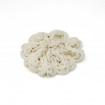 APLIQUE FLOR CROCHET 6cm CHAMPÁN 50un  /  CROCHET FLOWER APPLIQUE 6cm CHAMPAGNE 50un