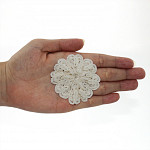 APLIQUE FLOR CROCHET 6cm CHAMPÁN 50un  /  CROCHET FLOWER APPLIQUE 6cm CHAMPAGNE 50un