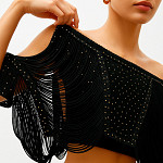 BALL FRINGE 25,3cm BLACK/GOLD 10m