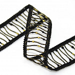 BALL LADDER LACE 3,8cm BLACK/GOLD 30m