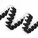 BEAK CROCHET LACE 1,7cm RAW/BLACK 30m / ENCAJE CROCHET BICO 1,7cm CRUDO/NEGRO 30m