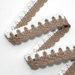 BEAK CROCHET LACE 1,7cm RAW/LIGHT SUEDE 30m / ENCAJE CROCHET BICO 1,7cm CRUDO/ANTE LIGERO