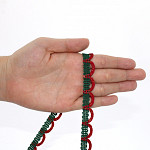 BIG EYELET LACE 1,6cm RED/GREEN/GOLD 10m / ENCAJE DE OJAL GRANDE 1,6cm ROJO/VERDE/ORO 10m