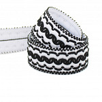 BOHO PASSEMENTERIE 2,3cm BLACK/WHITE 20m / PASAMANERÍA BOHO 2,3cm NEGRO/BLANCO 20m