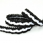 BRAID CROCHET PIPING LACE 1,6cm BLACK/WHITE 50m / TRENZADO CROCHET VIVO 1,6cm NEGRO/BLANCO 50m