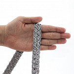 BRAIDED SEQUIN PASSEMENTERIE 2,2cm SILVER 20m