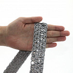 BRAIDED SEQUIN PASSEMENTERIE 3,6cm SILVER 20m