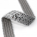 BRAIDED SEQUIN PASSEMENTERIE 3,6cm SILVER 20m