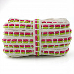 CORD PASSEMENTERIE 2,8cm CHAMPAGNE/PINK/GREEN 20m / PASAMANERÍA CORDÓN 2,8cm CHAMPÁN/PINK/VERDE 20m