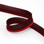 CROCHET DOUBLE PIPING LACE 1,3cm WINE/RED 50m