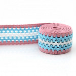 CROCHET ELASTIC 2,6cm BABY PINK/BABY BLUE/RAW 25m / ELÁSTICO CROCHET 2,6cm ROSA BEBÉ/AZUL BEBÉ/CRUDO 25m