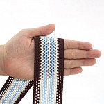 CROCHET ELASTIC 5cm BROWN/CHAMPAGNE/SKY BLUE 25m