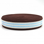 CROCHET ELASTIC 5cm BROWN/CHAMPAGNE/SKY BLUE 25m