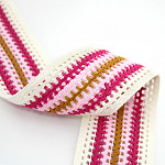 CROCHET ELASTIC 5cm CHAMPAGNE/MAGENTA/PINK/MUSTARD 25m