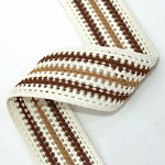 CROCHET ELASTIC 5cm CHAMPAGNE/MEDIUM BROWN/BEIGE 25m