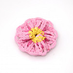 CROCHET FLOWER APPLIQUE 5,5cm BABY YELLOW/PINK 50un / APLIQUE FLOR CROCHET 5,5cm AMARILLO BEBÉ/ROSA 50un