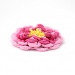 CROCHET FLOWER APPLIQUE 5,5cm BABY YELLOW/PINK 50un / APLIQUE FLOR CROCHET 5,5cm AMARILLO BEBÉ/ROSA 50un