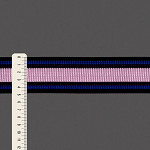 ELASTIC PLEATED STRIPED 4,8cm BLACK/ROYAL BLUE/PURPLE/PINK 25m / ELÁSTICO PLISADO RAYADO 4,8cm NEGRO/AZUL REAL/MORADO/ROSA 25m