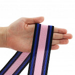 ELASTIC PLEATED STRIPED 4,8cm BLACK/ROYAL BLUE/PURPLE/PINK 25m / ELÁSTICO PLISADO RAYADO 4,8cm NEGRO/AZUL REAL/MORADO/ROSA 25m