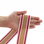 ELASTIC PLEATED STRIPED 4,8cm CHAMPAGNE/MAGENTA/PINK/BEIGE 25m / ELÁSTICO PLISADO RAYADO 4,8cm CHAMPÁN/MAGENTA/ROSA/BEIGE 25m