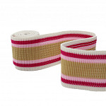 ELASTIC PLEATED STRIPED 4,8cm CHAMPAGNE/MAGENTA/PINK/BEIGE 25m / ELÁSTICO PLISADO RAYADO 4,8cm CHAMPÁN/MAGENTA/ROSA/BEIGE 25m