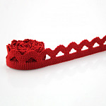 ELÁSTICO SIANINHA 1,7cm VERMELHO / SCROLL GIMP ELASTIC 1,7cm RED 20m / ELÁSTICO ZIG ZAG 1,7cm ROJO 20m