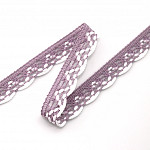 ENCAJE OJITO 1,4cm LILA/CRUDO 30m / MEDIUM BALL LACE 1,4cm LILAC/RAW 30m