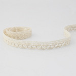 ENCAJE OJITO ANGOSTA 1,3cm CRUDO 30m / NARROW BALL LACE 1,3cm RAW 30m