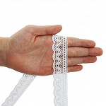 ENCAJE OJITO CHICO 2,5cm BLANCO 10m / SOFT BALL LACE 2,5cm WHITE 10m