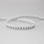 ENCAJE PICOT LAME 1,1cm BLANCO/PLATA 10m / LACE PICOT LAME 1,1cm WHITE/SILVER 10m