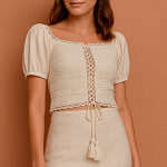ENCAJE XX ESTRECHO 3,3cm CRUDO 30m / LACE XX NARROW 3,3cm RAW 30m