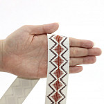 ETHNIC ELASTIC 3,6cm CHAMPAGNE/BROWN/COGNAC 25m
