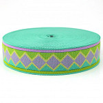 ETHNIC ELASTIC 4,8cm GREEN/LAVENDER/BABY YELLOW 25m / ELÁSTICO ÉTNICO 4,8cm VERDE/LAVANDA/AMARILLO BEBÉ 25m