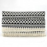 ETHNIC FRINGE 5,8cm BLACK/CHAMPAGNE/RAW 10m / FLECO ÉTNICO 5,8cm NEGRO/CHAMPÁN/CRUDO 10m