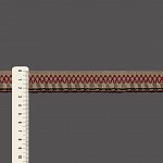 ETHNIC RUFFLE ELASTIC 2,5cm DARK SAND/WINE/BLACK 25m