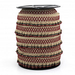 ETHNIC RUFFLE ELASTIC 2,5cm DARK SAND/WINE/BLACK 25m