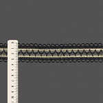 EYELET ZIG ZAG LACE 3,8cm BLACK/BEIGE 30m