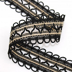 EYELET ZIG ZAG LACE 3,8cm BLACK/BEIGE 30m