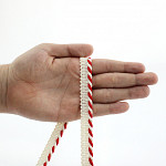 FINE CORD PIPING LACE 1,2cm CHAMPAGNE/RED 20m