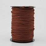 FINE ELASTIC CORD 4mm MEDIUM BROWN/WINE 100m